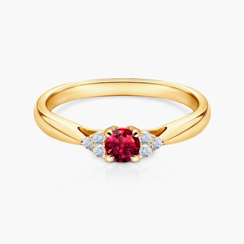 Pierścionek zaręczynowy Savicki: złoto, rubin